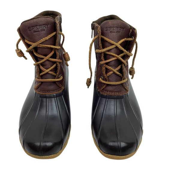 Sperry Top-Sider Womens 8 Saltwater Leather Duck Boots Waterproof Lace-Up STS911 - Picture 2 of 11